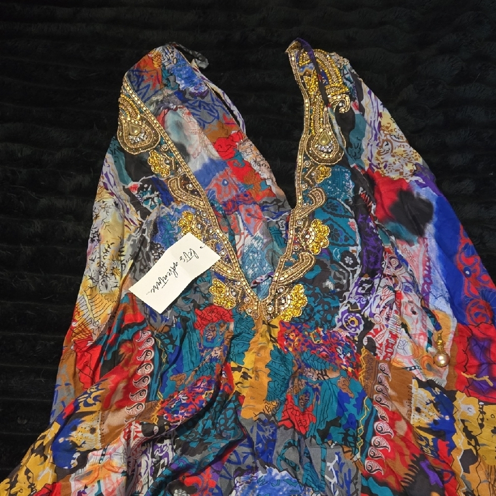 Jasmine Gold Embroidered Cover Up - Picture 4 of 5